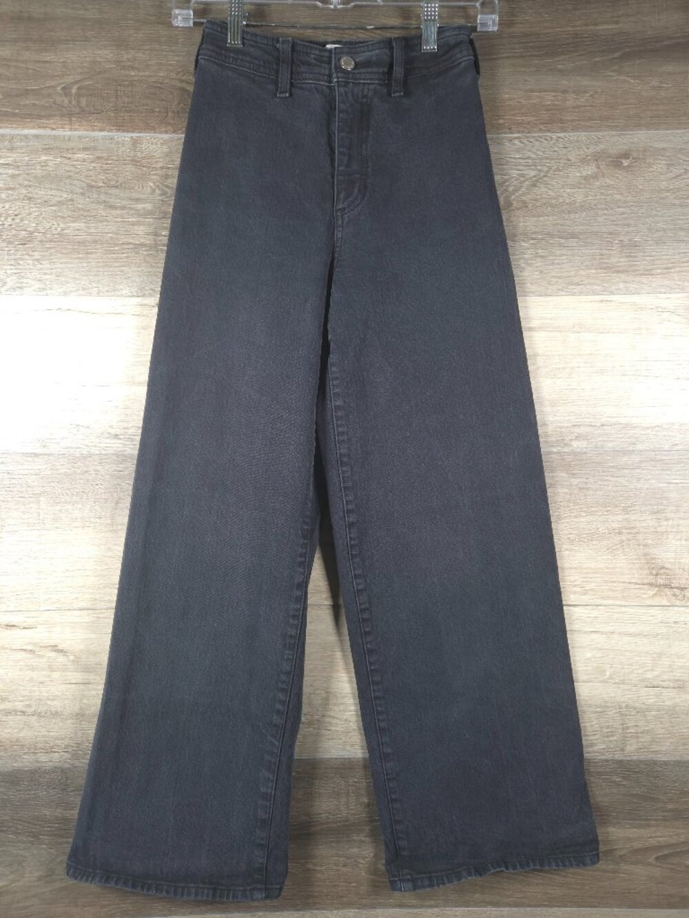 Universal Thread Wide Leg Ankle Jeans Women's Size 00 Black High Rise Denim Pant